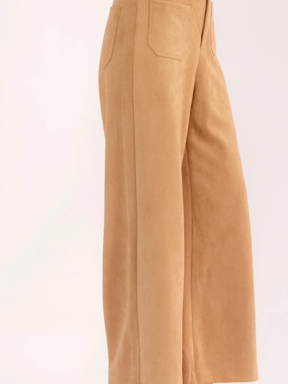 PA42 Lovelo 70's Style Retro Chic Faux Suede Patch Pocket Disco Wide Leg Pants